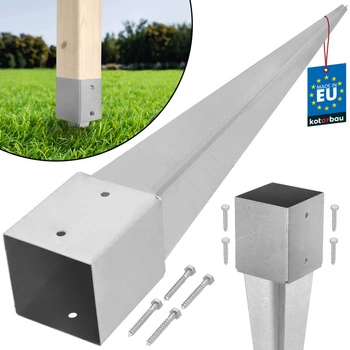 Podstavec pod sloup kotevní do země ocelový 120x120x750 mm