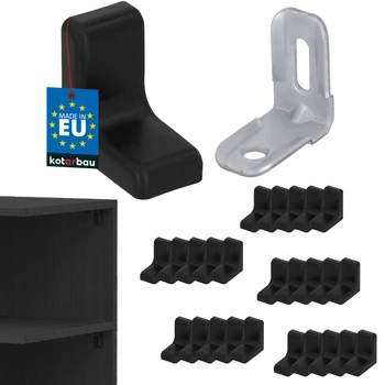 Komandorek nábytková úhlová konzola s víčkem černý sada 25 ks.