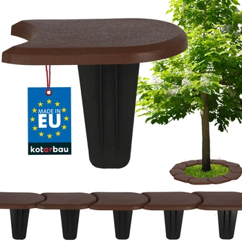 Obrubník trávníku palisáda s nájezdem plastový hnědý 3,8 m