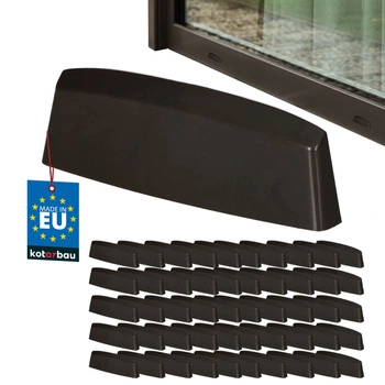 Zátka odvodnění pro okna PVC hnědá 45 mm sada 50 ks.