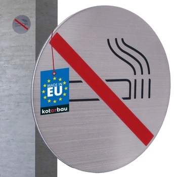 Značka zákaz kouření piktogram samolepicí nerezová ocel 7 cm