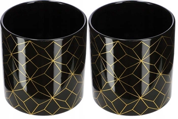 Keramický květináč fi 12, květinová nádoba 2 ks - Barva zlatá