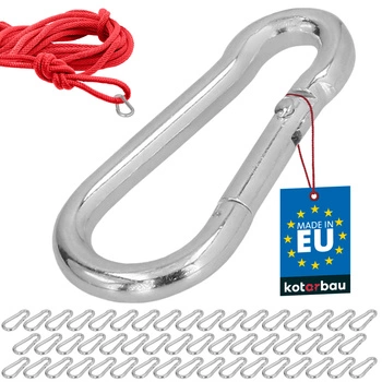 Hasičský karabina pro houpačky lana sítě kovová 40 mm sada 50 ks.