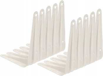 Rohový držák na polici, podpěra 15x12,5 cm, 10 ks - Bílá barva