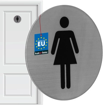 Značka cedule na dveře wc pro ženy piktogram samolepicí ocel 7 cm