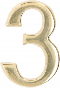 Číslo domu "3" číslo dveří 5 cm mosazné