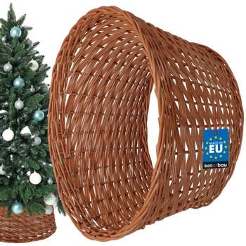 Koš z proutí ø50 cm na stojan pod vánoční stromek boho - Barva přírodní