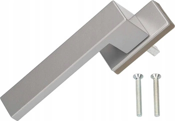 Stříbrná hliníková klika balkonového okna