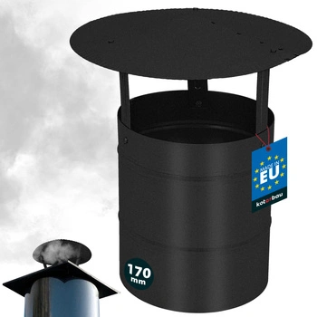 Stříška kouřová na komínové potrubí pozinkovaná černá 170 mm
