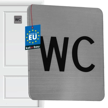 Tabulka na dveře wc samolepicí nerezová ocel 7x7 cm