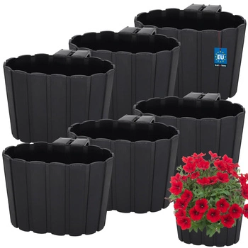 Květináč balkónový antracit 150 MM Sada 6 ks..