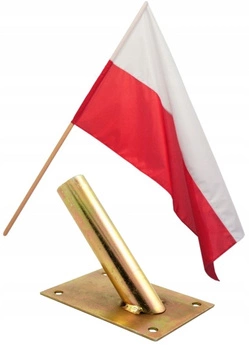 Polská vlajka na žerdi s držákem na zeď sada 120 cm