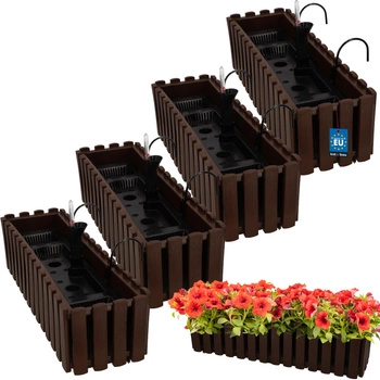 Květináč balkónový hnědý 600 MM Sada 4 ks..