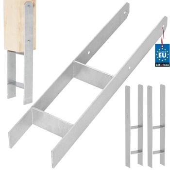 Základna sloupu h pro zabetonování pozinkovaná stříbrná 120 mm sada 2 ks.