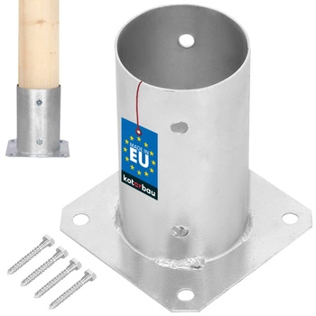 Kotevní konzola základny sloupu 80 mm šroubovaná kotarbau stříbro