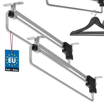 Šatní výsuvný věšák na košile stříbrný 300 mm sada 2 ks.
