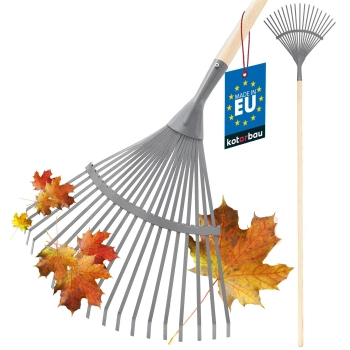 Vějířovité hrábě z kovové pásky s násadou 180 cm