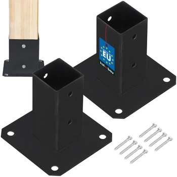 Základna sloupu přišroubovaná k betonu černá 50x50 mm sada 2 ks.