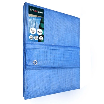 Plachta ochranná pevná silná univerzální modrá 75 g/m2 3x5 m