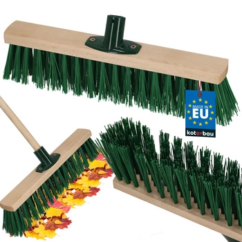 Štětka koště dřevěné na listí podlahy dlaždice nylon 40 cm