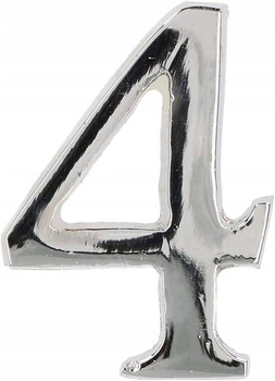 Číslo domu "4" číslo dveří 5 cm chrom