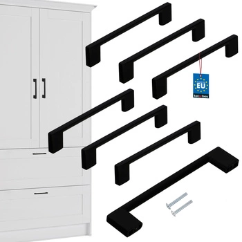 Nábytková úchytka klasická moderní černá matná 128 mm sada 6 ks.