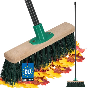 Štětka koště dřevěné nylon 30 cm + kovová násada