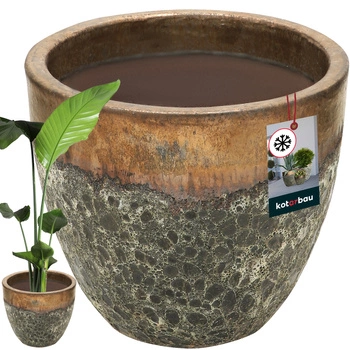 Květináč zlatý mrazuvzdorný s odtokem vody ⌀ 37 cm