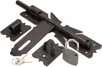 Kovaný dveřní šroub 250 mm s visacím zámkem