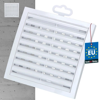 Uzavřená ventilační mřížka se síťkou 150x150mm - Bílá barva