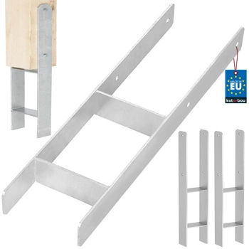 Základna sloupu h pro zabetonování pozinkovaná stříbrná 150 mm sada 2 ks.