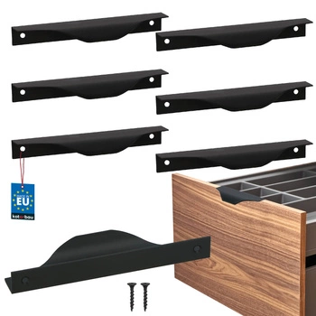 Hranatá nábytková úchytka moderní hliník matná černá 128 mm sada 6 ks.