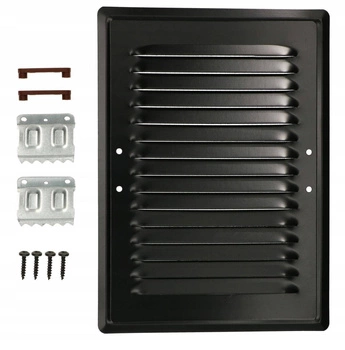 Krátka ventilační mřížka komínová kovová 14x21 s dráty - Barva černá