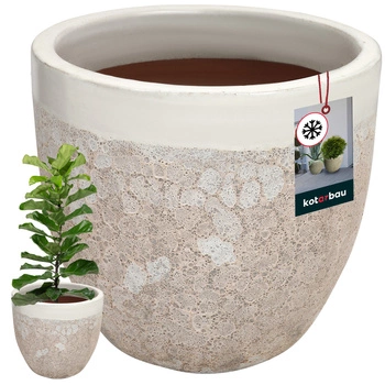 Květináč bílý mrazuvzdorný s odtokem vody ⌀ 30 cm