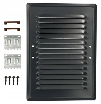 Krátka ventilační mřížka komínová kovová 14x21 s dráty - Barva světle šedá