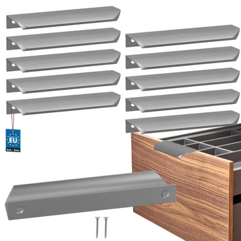 Uchyt nábytkový hliníkový stříbrný 128/148 mm sada 10 ks.