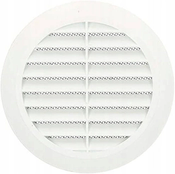 Kulatá větrací mřížka se síťkou bílá 125 mm