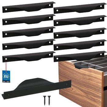Hranatá nábytková úchytka moderní hliník matná černá 128 mm sada 10 ks.