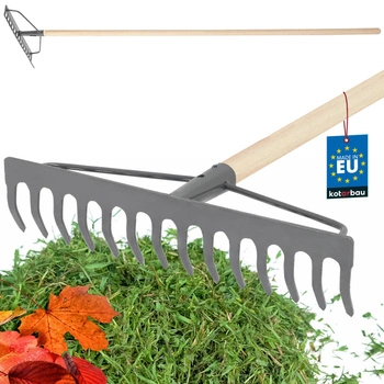 Kovové zahradní hrábě se 14 zuby a násadou 154 cm kotarbau černá