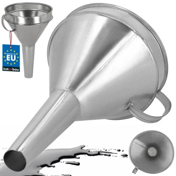 Pozinkovaná kovová nálevka se sítkem na olej palivo 17 cm