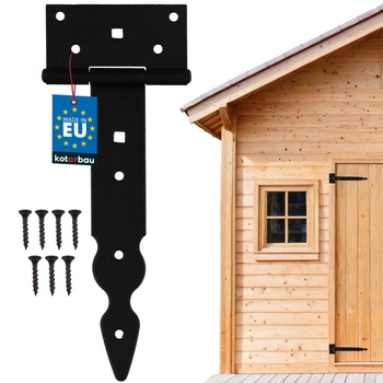 Závěs t pro dveře okenic altánů černý 200 mm