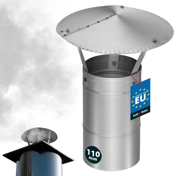 Stříška kouřová na komínové potrubí pozinkovaná stříbrná 110 mm