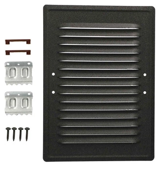 Krátka ventilační mřížka komínová kovová 14x21 s dráty - Barva tmavě šedá