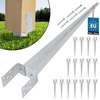 Základna sloupu nastavitelná zarážecí 0-120 mm sada 16 ks.