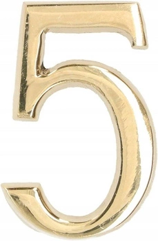 Číslo domu "5" na dveře 3d 5cm mosazné