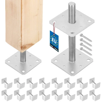 Podstavec sloupu šroubovací nastavitelný tyč m24 160x160x250 mm sada 16 ks.