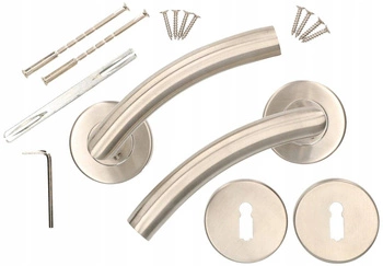 Sada dveřních klik 130 mm inoxový kroužek na klíče