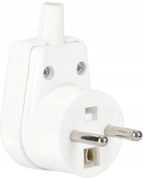 Konektor úhlový, rozebíratelný, uzemnění, zástrčka 16A - Barva bílá