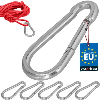 Hasičský karabina pro houpačky lana sítě kovová 140 mm sada 5 ks.