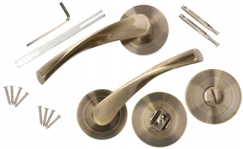 Sada dveřních klik 130 mm patina s rozetou wc